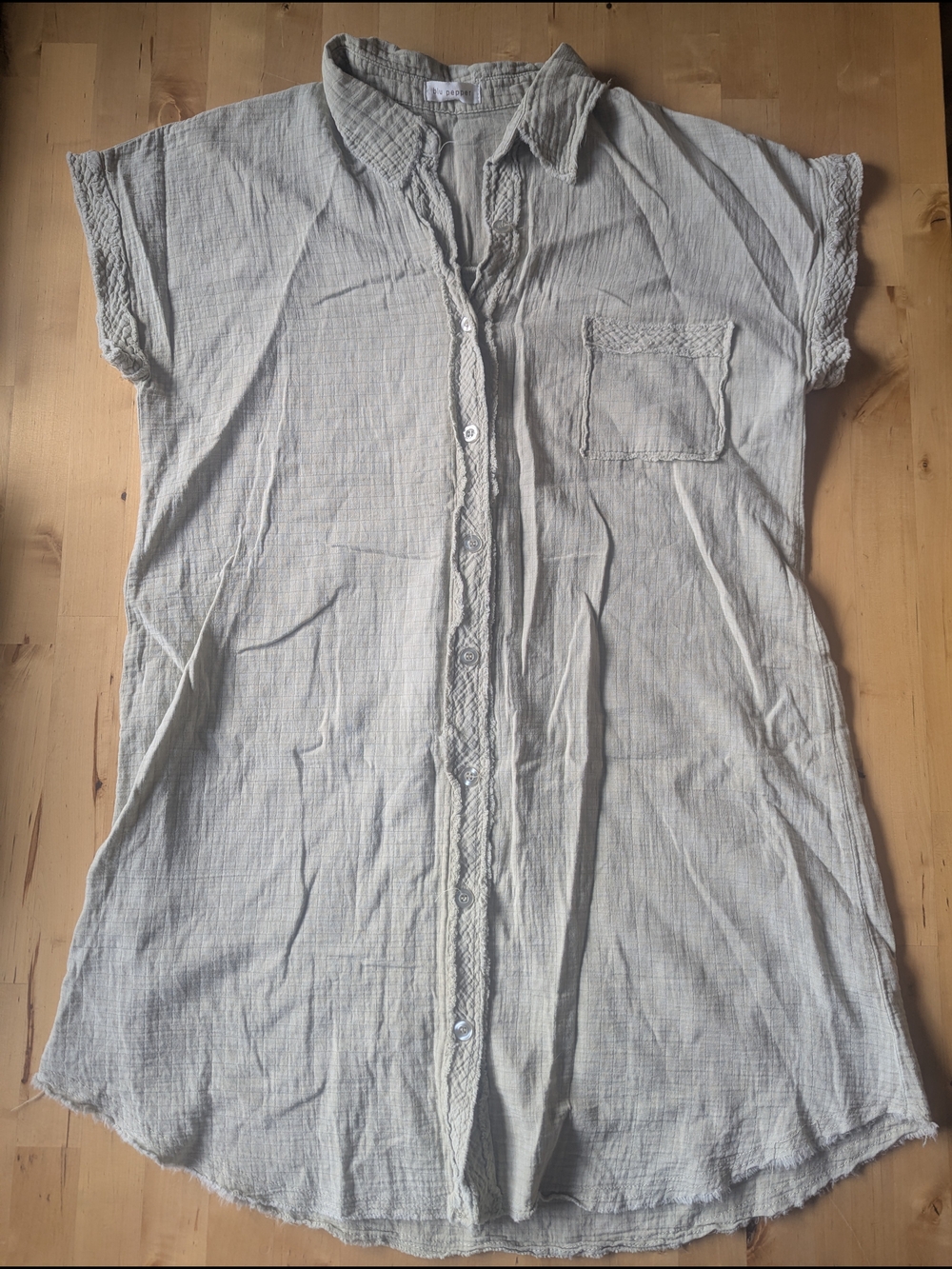 Blu Pepper 100% Cotton Lightweight Dress Beige Size Medium Coastal